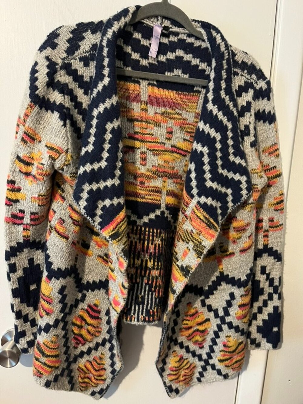 ALYA OPEN AZTEC OPEN CARDIGAN SWEATER SZ  ONE SIZE
